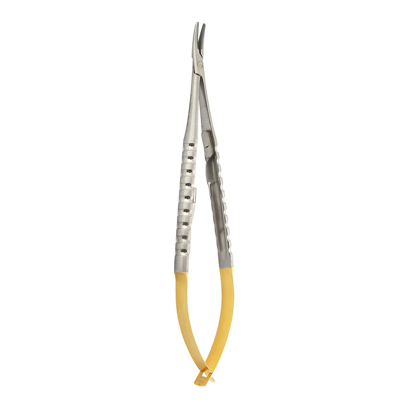 Castroviejo TC Needle Holder, Curved, Round Handle