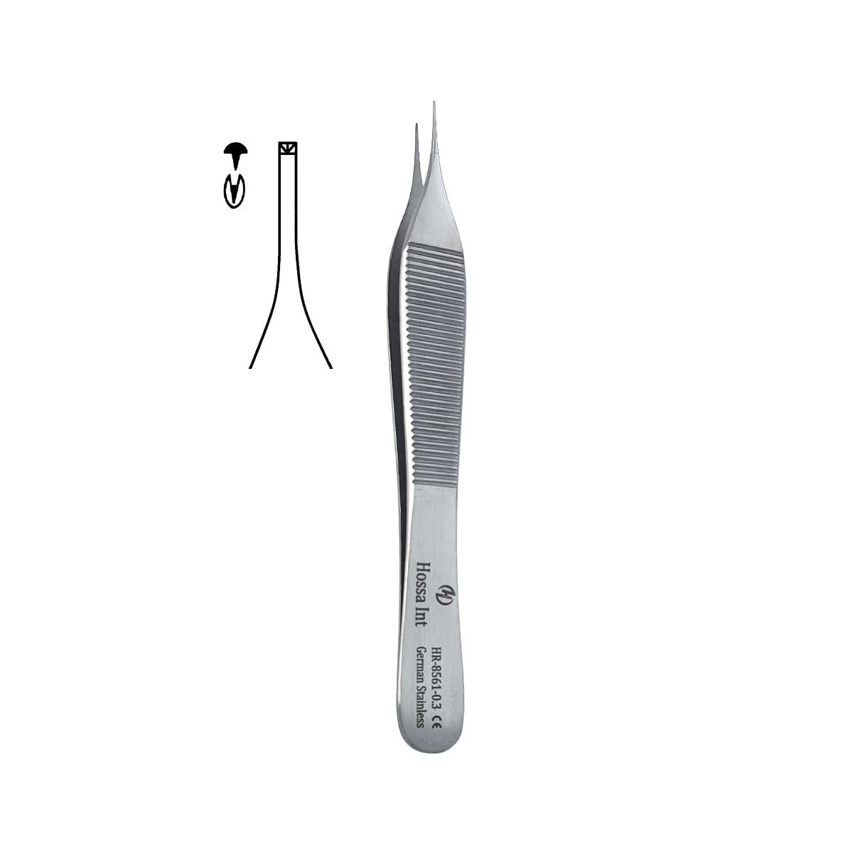 Adson Microsurgical Tweezers – 0.3 mm Tip with 1