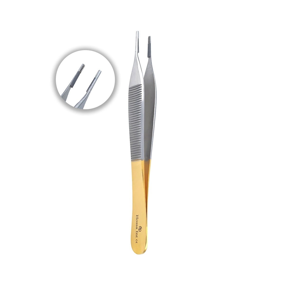 Adson Brown Tweezers – 12 cm, Black TC with Gold