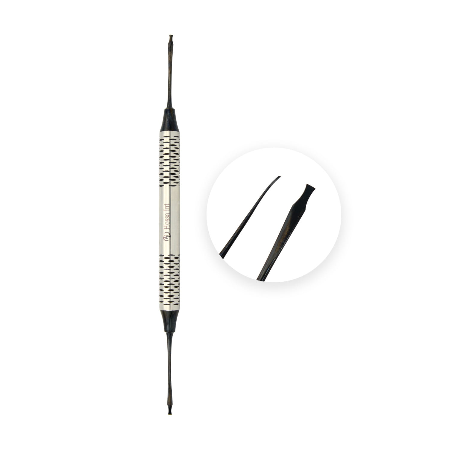  periodontal chisel with a 2 mm wide blade and bla