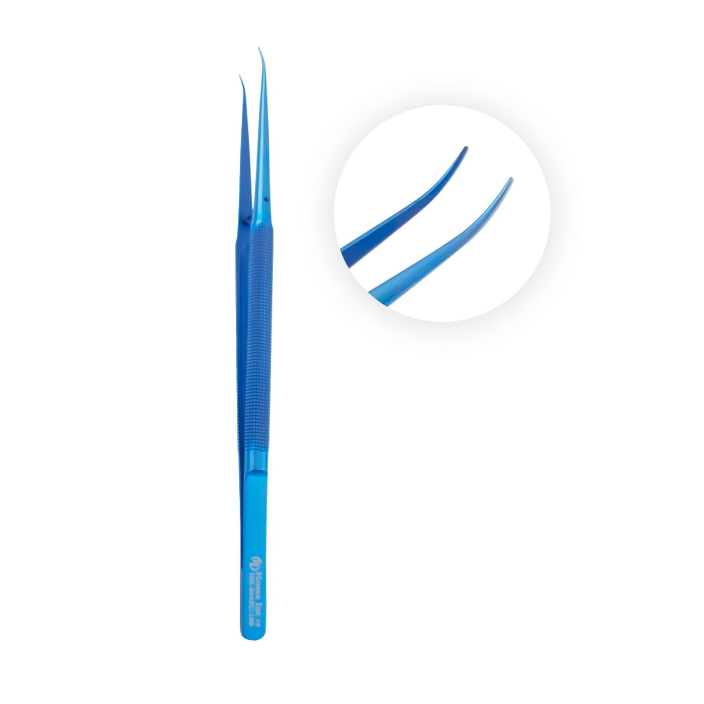 Titanium Microsurgical Tweezers, Curved, 18 cm